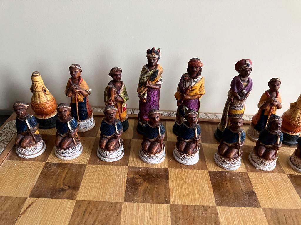 Houten schaakspel, Hobby en Vrije tijd, Gezelschapsspellen | Bordspellen, Ophalen, Zo goed als nieuw