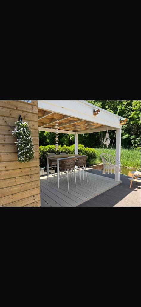 Hele gave tuin barset Ibiza style: Teakhout & Aluminium, Ophalen, Zo goed als nieuw, Rechthoekig, Teakhout