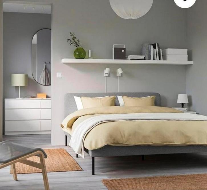 Complete Ikea double bed in perfect condition, 160x200 cm., Huis en Inrichting, Slaapkamer | Bedden, Zo goed als nieuw, Tweepersoons