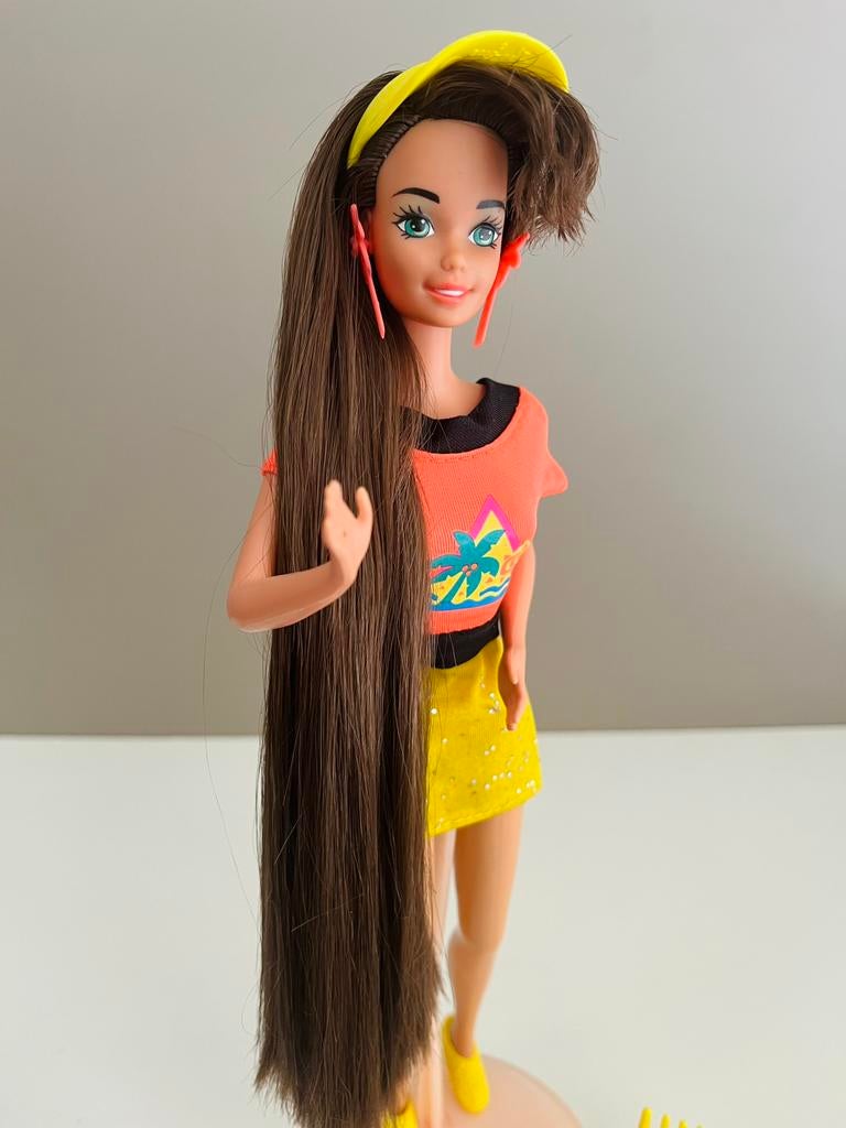 Glitter Hair Barbie Teresa Super Long Hair Vintage 1993, Ophalen of Verzenden, Gebruikt, Barbie