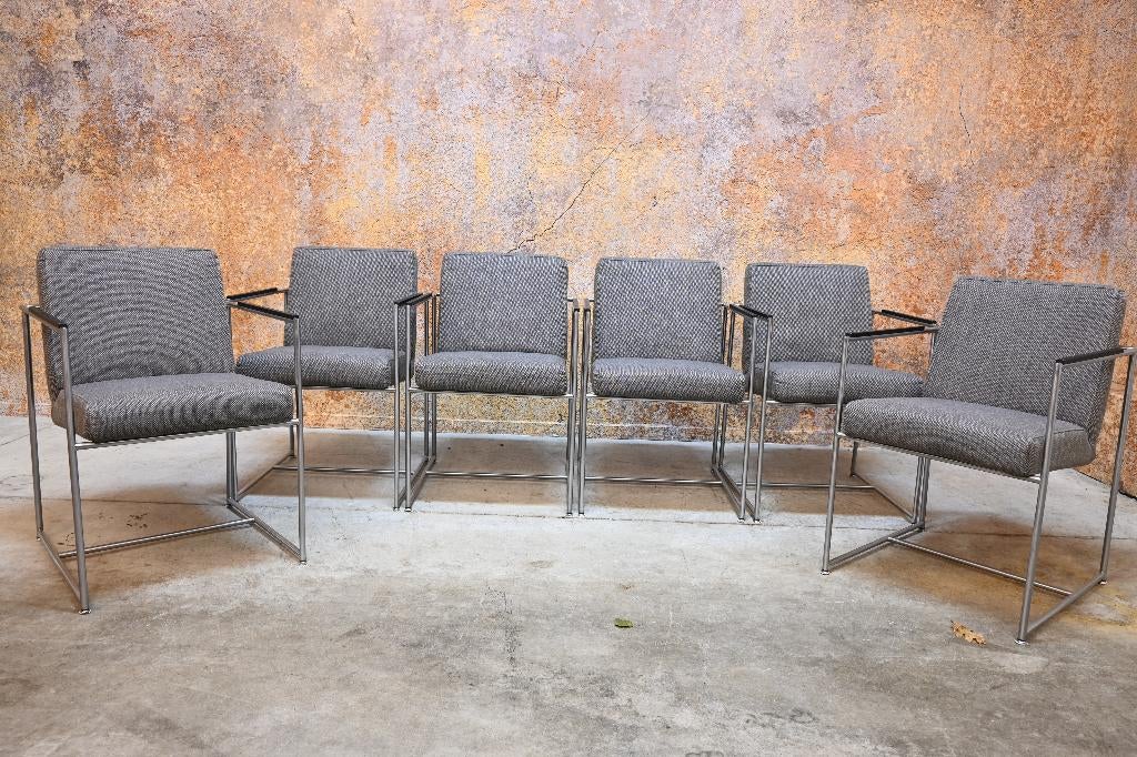 ZGAN!6 grijze stoffen Harvink design De Nieuwe Kust stoelen, Harvink, Harvink, Ophalen of Verzenden, Zo goed als nieuw