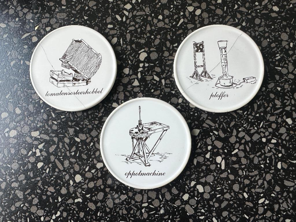 Brinkman tegeltjes / onderzetters Westland Oppotmachine e.a., Ophalen of Verzenden