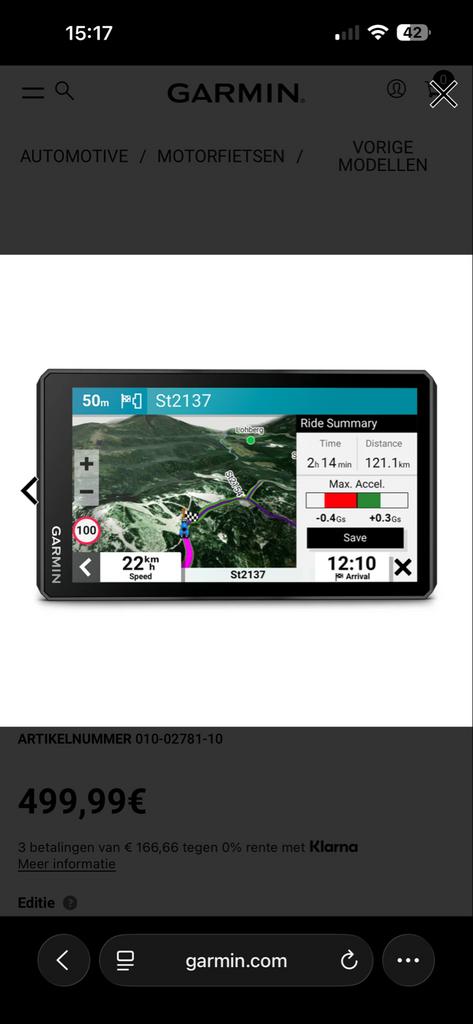 Garmin Zumo XT 2 navigatiesysteem, Motoren, Ophalen of Verzenden, Zo goed als nieuw
