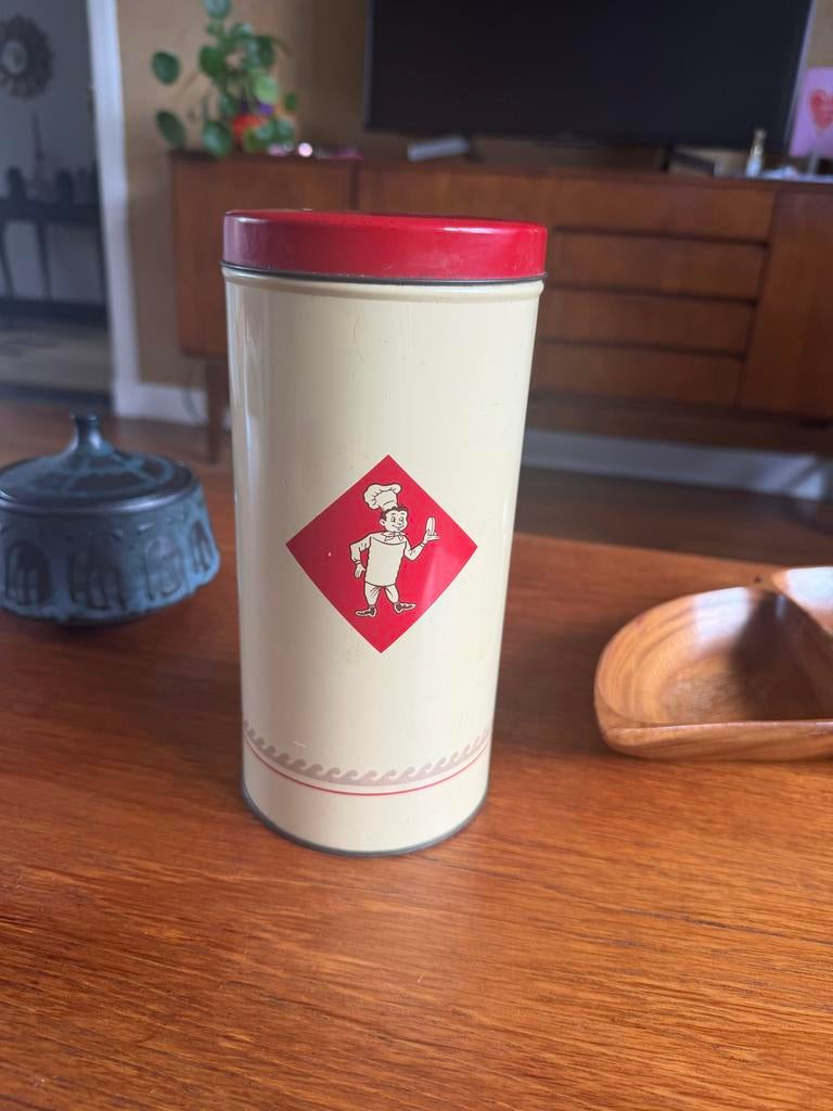 Bolletje vintage beschuitbus blik, Ophalen of Verzenden