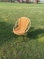 Retro rotan kinderstoel met kussen, Ophalen, Gebruikt, Bruin, Riet of Rotan