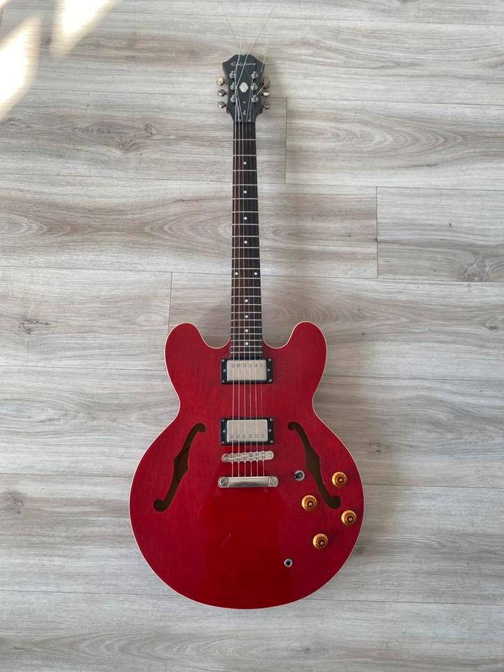 Epiphone Dot Cherry, Muziek en Instrumenten, Snaarinstrumenten | Gitaren | Elektrisch, Zo goed als nieuw, Hollow body, Epiphone