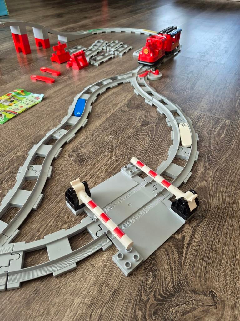 LEGO Duplo Stoomtrein met Geluid en Rails, Ophalen, Gebruikt, Overige thema's, Inclusief minifiguren