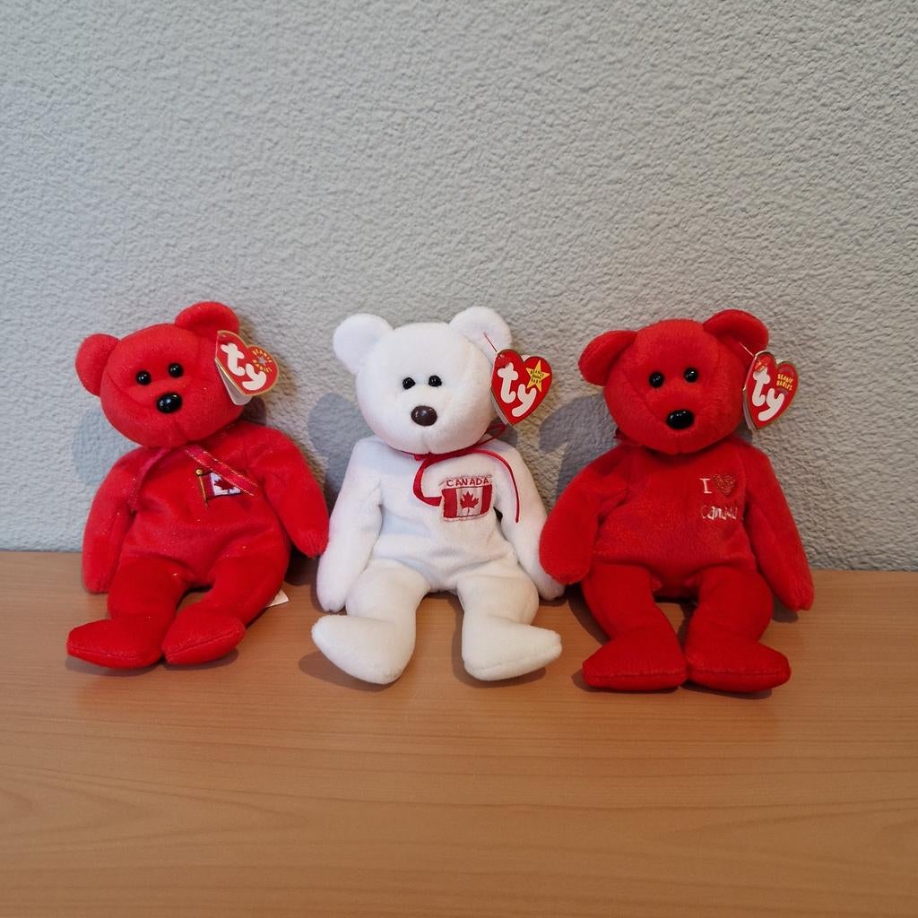 Ty beanie baby beertjes Pierre, Maple en Canada, Ophalen of Verzenden, Stoffen beer, Overige merken