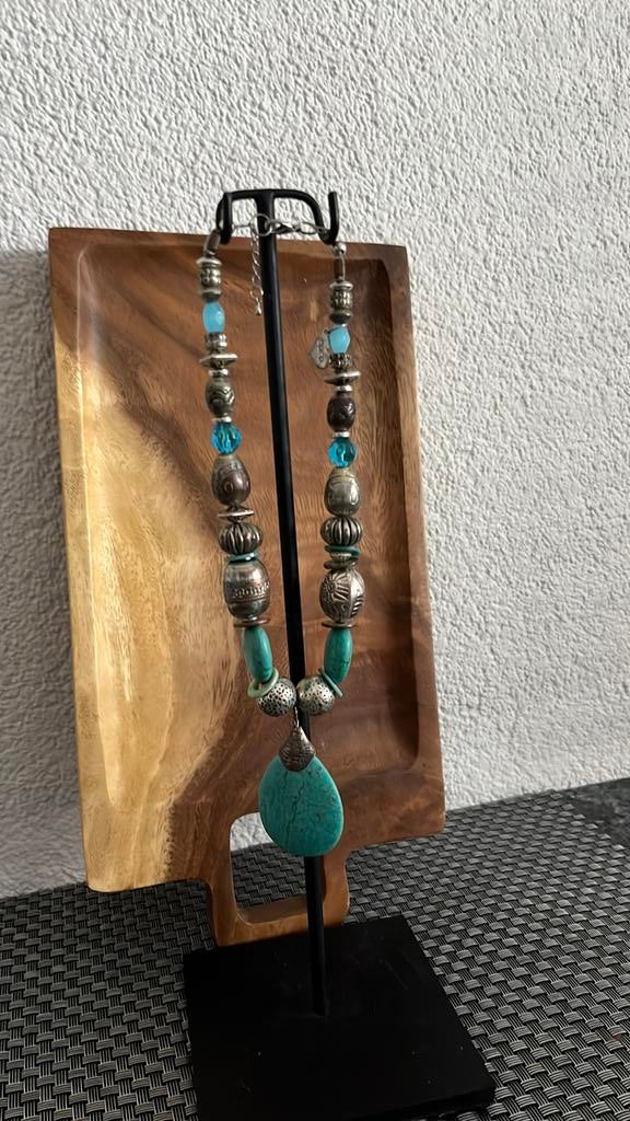 Ketting Turquoise, Ophalen of Verzenden, Zo goed als nieuw, Blauw, Overige materialen