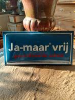 Emaille ja-maar vrij bord, Ophalen of Verzenden, Gebruikt