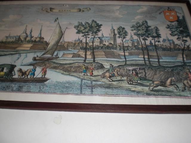Reproduktie zeldzame kopergravure van Breda Casper Bouttats, Antiek en Kunst, Ingelijst, Stadsgezicht, 76 cm, Ophalen of Verzenden