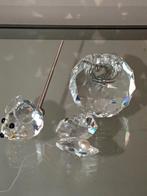 3 Swarovski miniaturen: schelp, kaarsenbol, muisje, Verzamelen, Swarovski, Ophalen of Verzenden, Zo goed als nieuw, Figuurtje