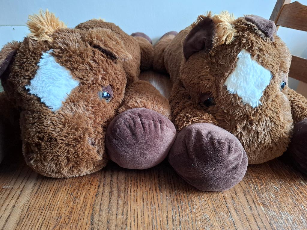 Twee Paarden knuffels 100cm, Ophalen of Verzenden, Zo goed als nieuw, Paard