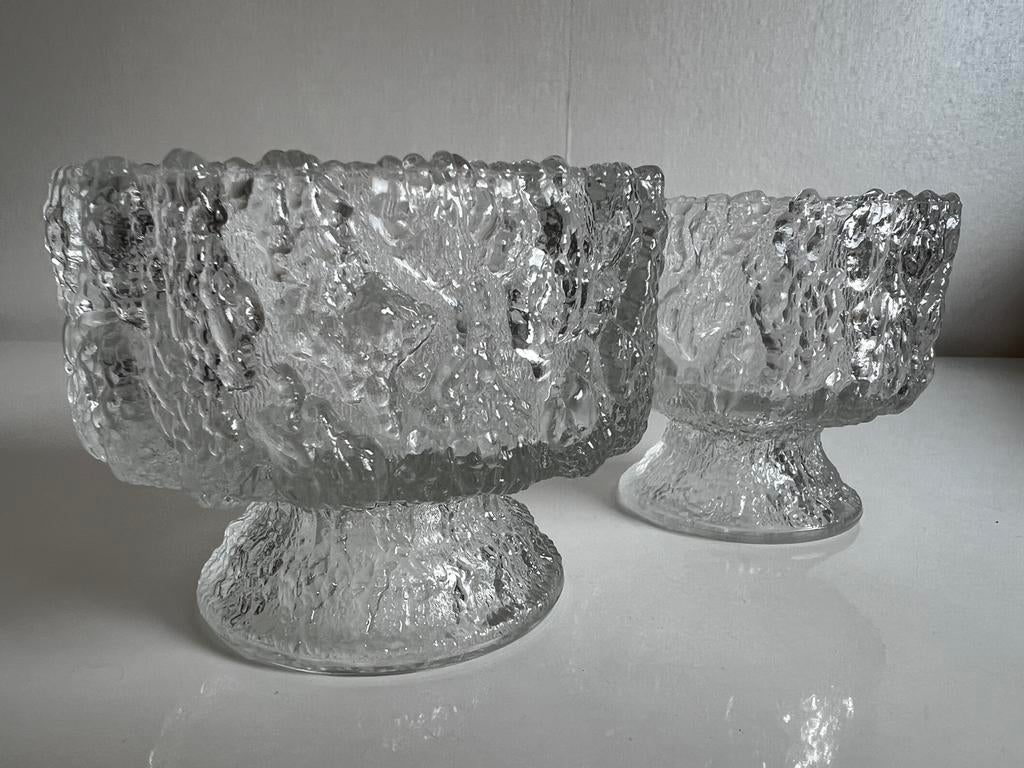 Set 2 Iittala Aslak Schalen op Voet Ijsglas Timo Sarpaneva, Ophalen of Verzenden