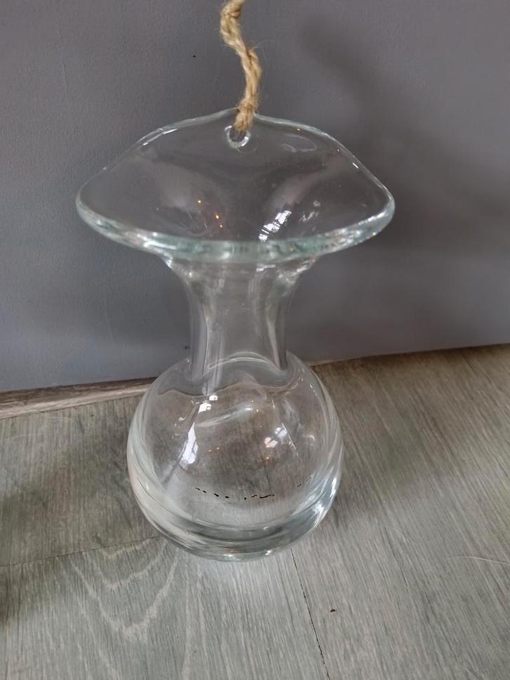 Vintage Hangend Hyacintenglas - Wandvaasje, Antiek en Kunst, Antiek | Vazen, Ophalen of Verzenden