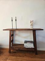 Massief houten sidetable | Handgemaakt | Vintage look, Ophalen, 100 tot 150 cm, Vintage landelijk Scandinavisch, Nieuw