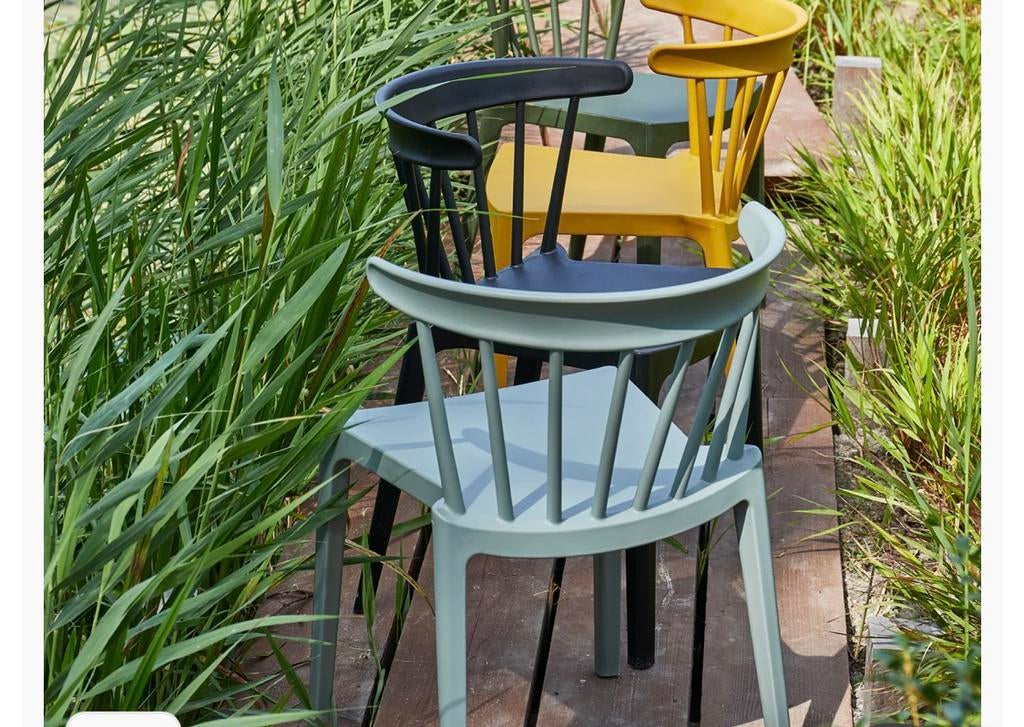 WOOOD Bliss tuinstoel met spijlen kunststof jadegroen, Eén persoon, Overige typen