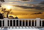 14 Balkon Uitzicht Sunset Vlies Fotobehang 350x250 in 3maten, Huis en Inrichting, Stoffering | Behang, Ophalen of Verzenden, Minder dan 10 m²