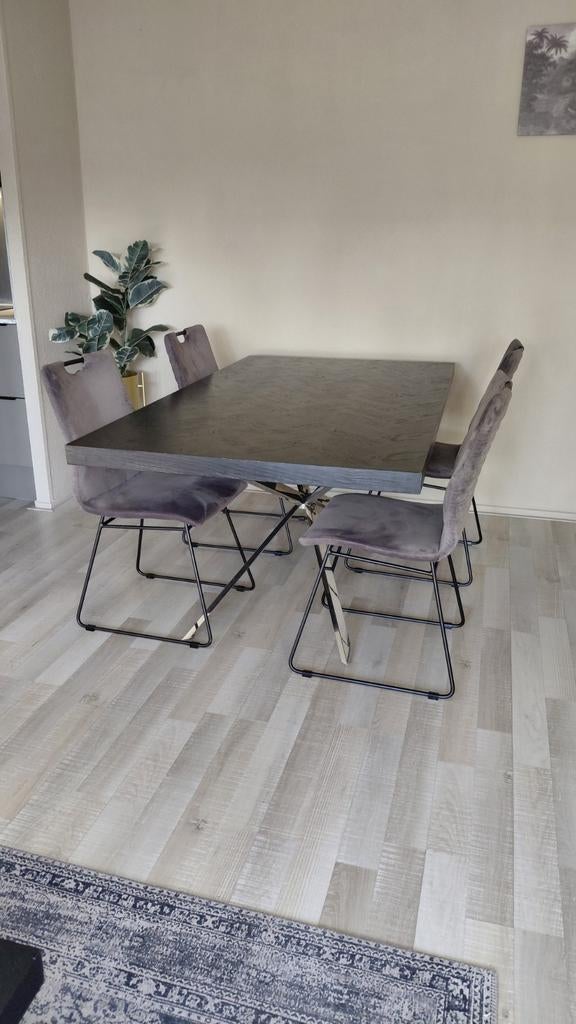 Eetkamerstoelen velvet, Ophalen of Verzenden, Zo goed als nieuw, Rechthoekig, 50 tot 100 cm