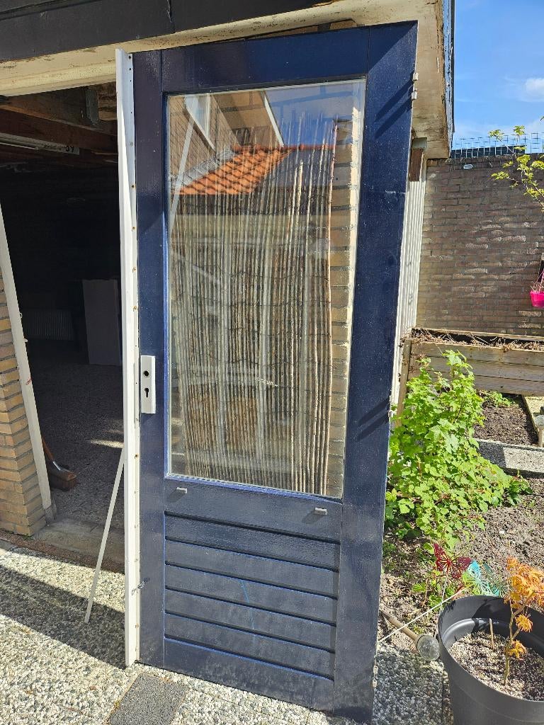 Achterdeur, hardhout, Ophalen, Gebruikt, 80 tot 100 cm, Buitendeur