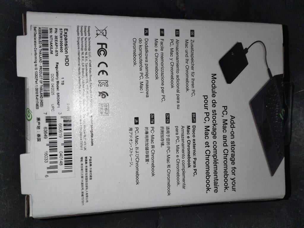 Seagate Expansion Externe Harde Schijf 1TB HDD, Computers en Software, Harde schijven, ,Seagate, Nieuw, Ophalen of Verzenden, Overige aansluitingen