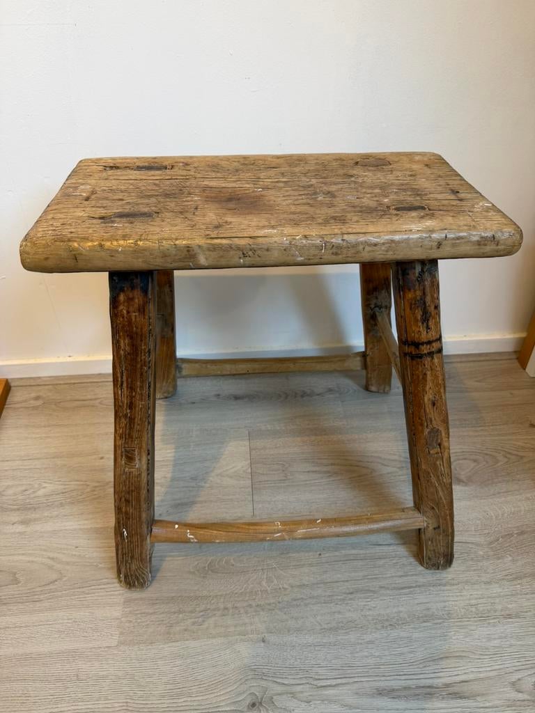 Leuke franse houten kruk, Ophalen of Verzenden, Zo goed als nieuw, Hout