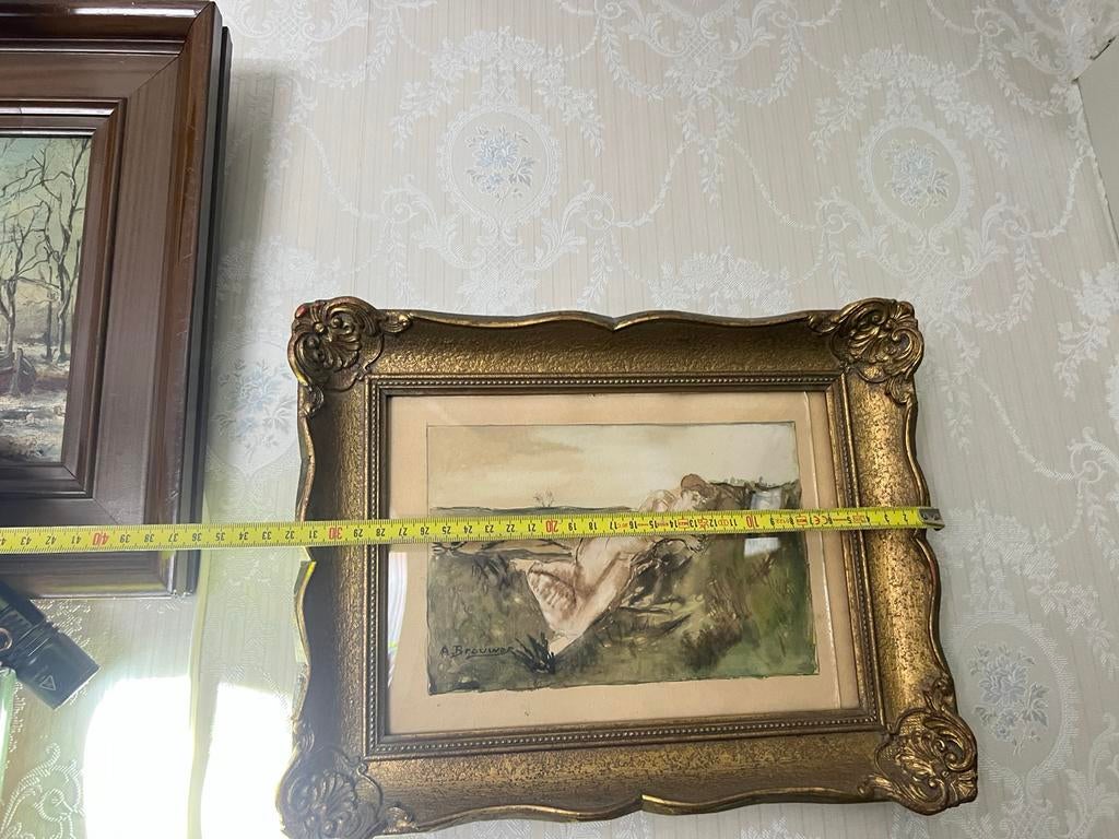 Sfeervol klassiek schilderij – brouwer - landelijk tafereel, Ophalen