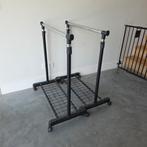 (3x) Kledingrek Chroom/Kunststof - In hoogte verstelbaar, Ophalen of Verzenden, Met wielen, Gebruikt