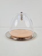 Gijs bakker Royal VKB flow rvs walnoot schaal glazen stolp, Ophalen of Verzenden