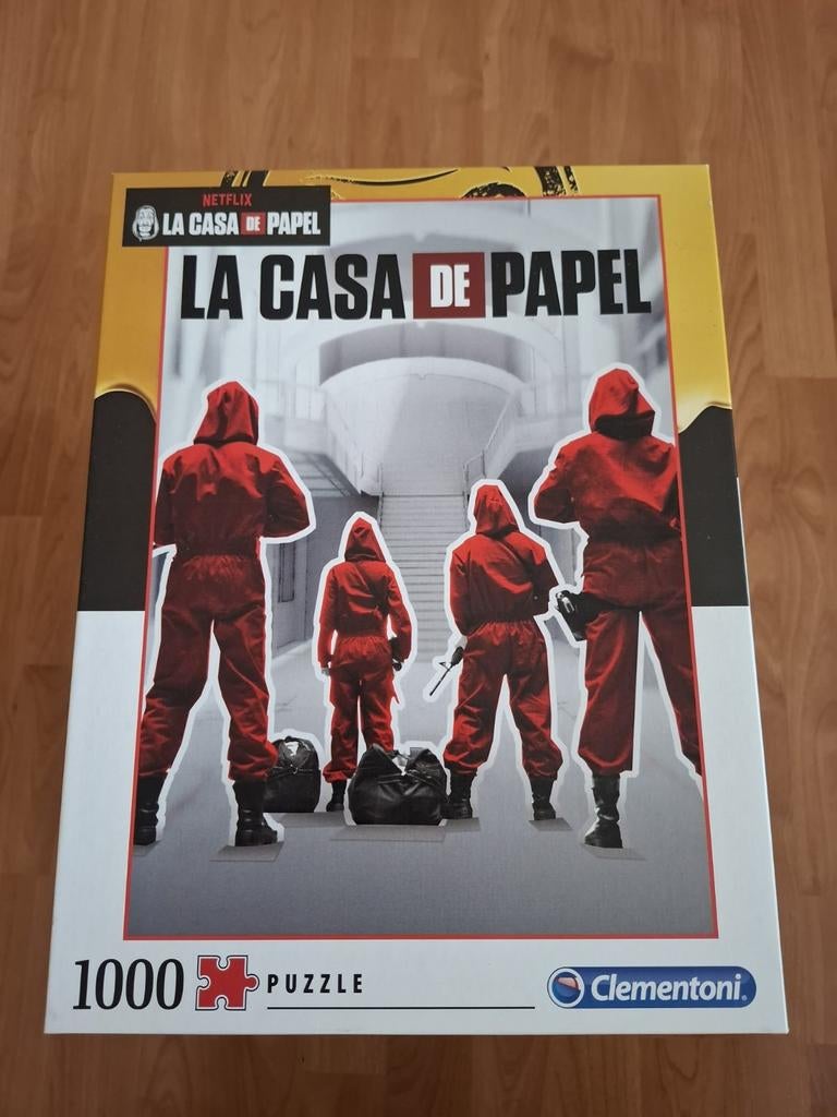 La Casa de Papel puzzel 1000 stukjes Clementoni, Ophalen of Verzenden, 500 t/m 1500 stukjes, Zo goed als nieuw, Legpuzzel