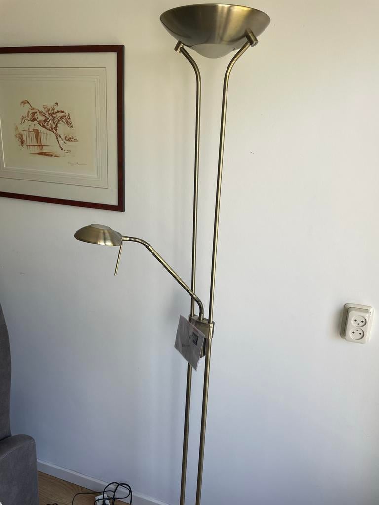 Schemerlamp met leeslicht - Modern en functioneel, Ophalen, Gebruikt, Metaal, 150 tot 200 cm