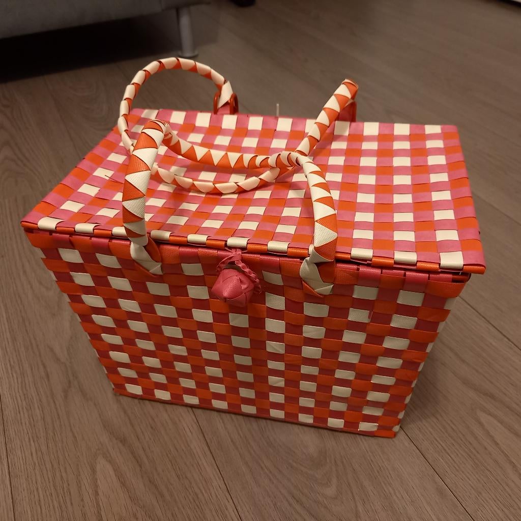 Fietsmand Roze, Ophalen of Verzenden, Zo goed als nieuw, Fietsmand, Stuurbevestiging