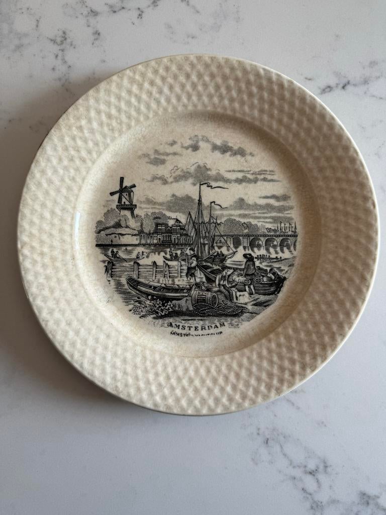 Antiek Petrus Regout Maastricht bord - Amsterdam, Ophalen of Verzenden