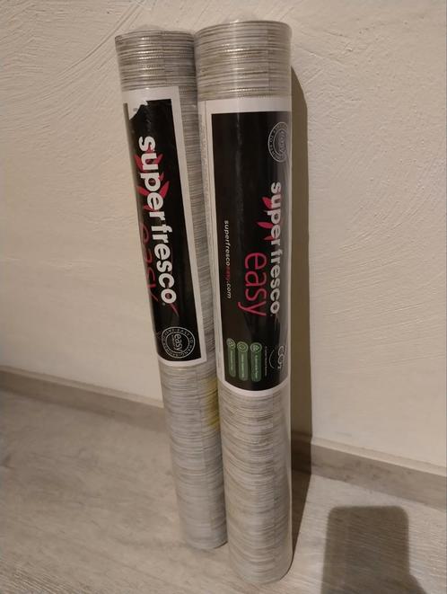 2 nieuwe rollen vliesbehang, grijs met motief, Super Fresco, Huis en Inrichting, Stoffering | Behang, Grijs, 10 tot 25 m², Ophalen of Verzenden