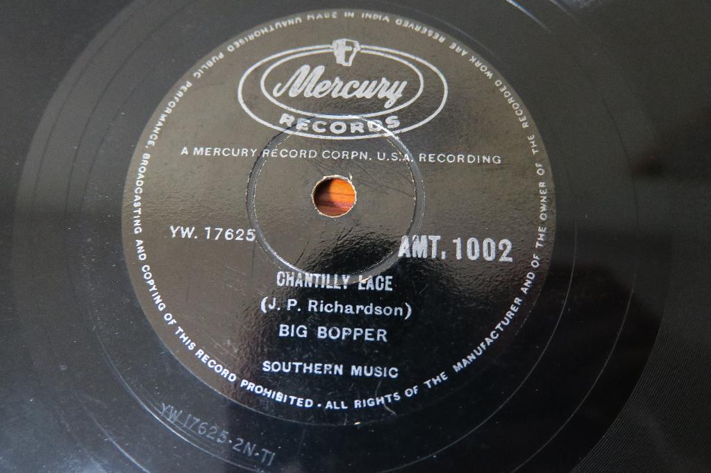 Big Bopper Chantilly lace 78 toeren 78rpm day the music died, Ophalen of Verzenden, Voor 1960, Gebruikt, 10 inch