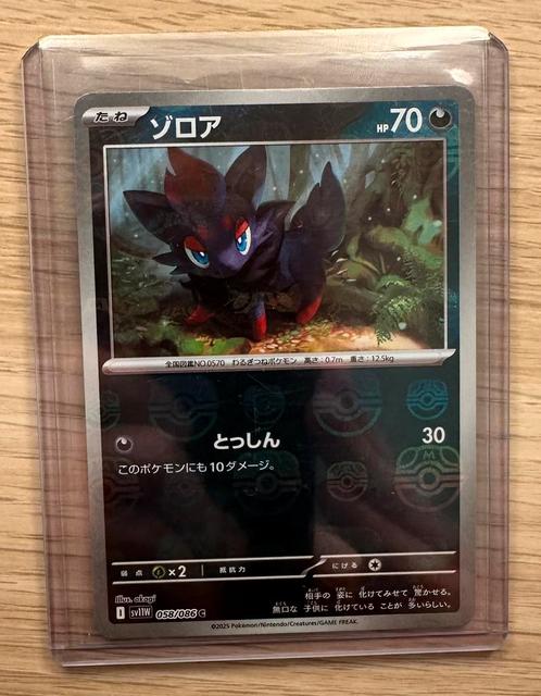 Pokemon White Flair JP Zorua 058/086 Masterball SV11W, Hobby en Vrije tijd, Verzamelkaartspellen | Yu-gi-Oh!, Zo goed als nieuw