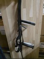 Hoofdstel zwart leer, wit onderlegd Cob, Ophalen of Verzenden, Gebruikt, Dressuur