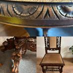 Antieke eetkamertafel met 6 stoelen, Antiek en Kunst, Ophalen