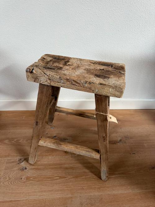 Chinees Houten kurk oud landelijk sober stoer Ibiza brocante, Huis en Inrichting, Krukjes, Nieuw, Hout, Ophalen of Verzenden