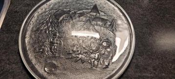 Glazen schaal, serveerschaal, kerstschaal beschikbaar voor biedingen