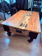 Salontafel hout + metaal, Huis en Inrichting, Tafels | Salontafels, Ophalen, 100 tot 150 cm, Vintage, Minder dan 50 cm