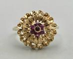 Gouden antieke ring met robijn. 2025/629., Ophalen of Verzenden, Goud, Ring, Met edelsteen