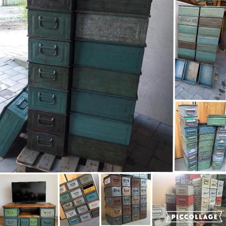 PARTIJ Magazijnbakken Stapelbakken Bakken Kist AKTIE -50% !!, Huis en Inrichting, Woonaccessoires | Kisten, Metaal, Ophalen of Verzenden