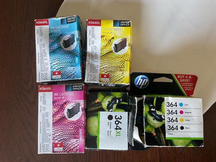 HP 364 2x - Inktcartridge / Zwart / Cyaan / Magenta / Geel., Computers en Software, Printerbenodigdheden, Nieuw, Cartridge, Ophalen of Verzenden