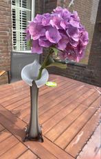 Vaasje Murano glas zwart-wit, Zwart, Ophalen of Verzenden, Minder dan 50 cm, Glas