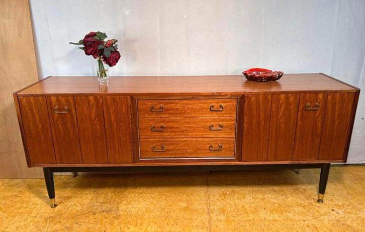 Gratis bezorging! GPlan Mid Century Retro Vintage Dressoir, Huis en Inrichting, Kasten | Dressoirs, Gebruikt, 150 tot 200 cm, 25 tot 50 cm