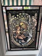 Raamdecoratie glas-in-lood met Maria en kindje Jezus, Ophalen, Zo goed als nieuw