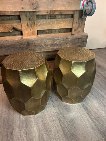 Prachtige aluminium bijzettafel set goud beschikbaar voor biedingen