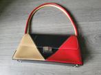 Beige zwart rode handtas ~ CP0501, Ophalen of Verzenden, Zo goed als nieuw, Rood, Handtas
