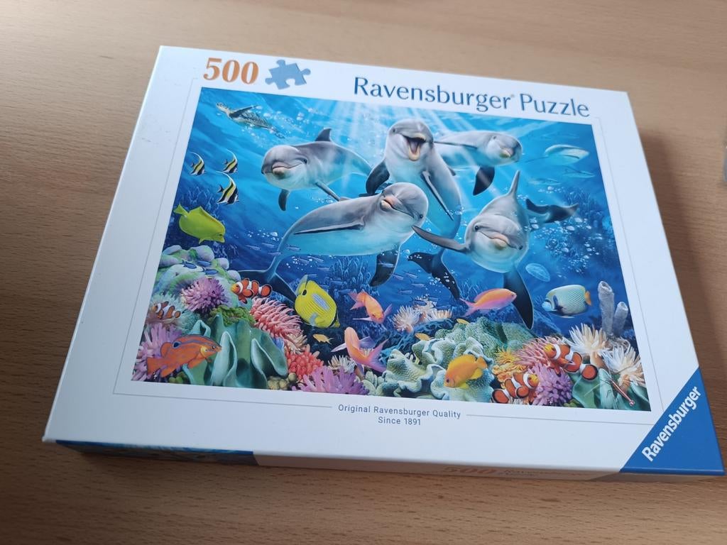 Ravensburger 500 stukjes, dolfijnen, Ophalen, 500 t/m 1500 stukjes, Zo goed als nieuw